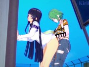 Preview 4 of Ikaruga and Hikage have intense futanari sex on a deserted rooftop. - Senran Kagura Hentai