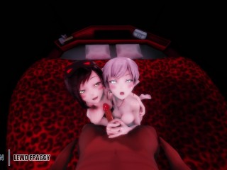 RWBY - Ruby & Weiss Double BJ [4k MMD R18 HENTAI]