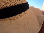 Preview 1 of My girlfriend jerks me off and sucks me off at the public beach, there are strangers passing by