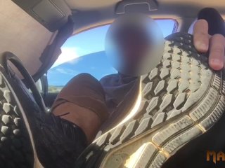 SINCE YOU LOVE MY SOCKS SO MUCH - YOU CAN KEEP THEM - MANLYFOOT 🦶 🧦 IN THE CAR 🚘