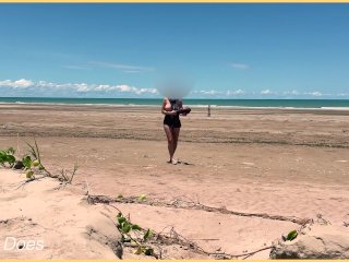 Hot MILF plays nude beach football  Enjoy 😉