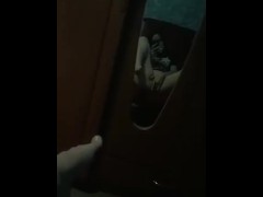 Beautiful teen fingering his pussy and moaning