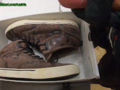 20 cumshots on Globe Motley skate shoes (short version)