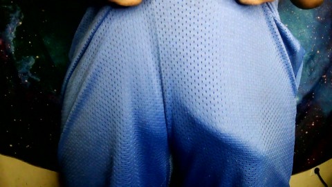Dick Massage: Blue Basketball Shorts