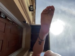 Lay beneath the Giantess as she decides your fate😈🦶💥