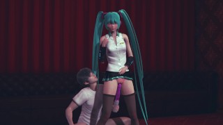 Miku fucked with a vibrator until she cummed