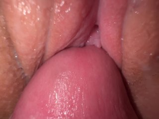 Crazy Creamy Bitch Squirts and Gets Cum on_Horny Teen_Pussy