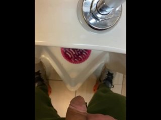 pissing, vertical video, shy bladder, public restroom