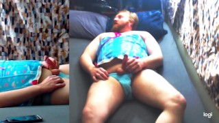ABDL Sexy Blue Adult Diaper Chill Time Let's Watch Carebears Together 1 of 2