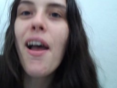 PinkMoonLust Peeing Public Restroom Public Toilet Flashes Tits Does Little Dance Cute Girl Bathroom