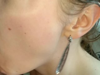 Sloppy deepthroat from hot brunette, cum in mouth