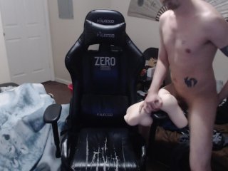 Cumming all over the back of my sex doll, then licking it off!