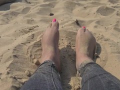 The beach is my favourite place to relax, my feet pics and small clips made into a video file