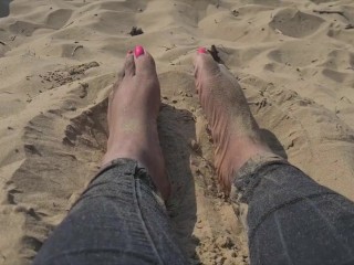 The Beach is my Favourite Place to Relax, my Feet Pics and Small Clips made into a Video File