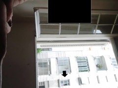 Neighbor get surprised when caught me naked masturbating at open window