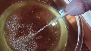 Pee compilation in a bowl