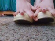 Preview 3 of She degrades you while you lick her dirty size 12 shoes and feet