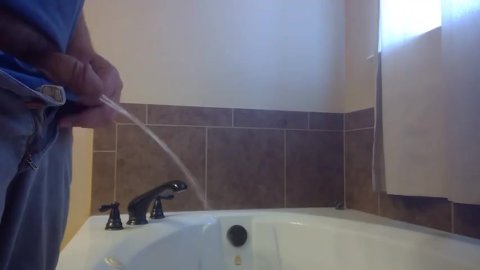 Pissing in Bathtub