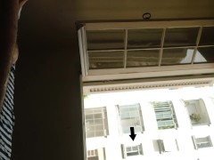 Curious neighbor watching me naked masturbating at open window