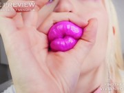 Preview 6 of Lipgloss Fetish - Gloss application on huge lips & cum countdown