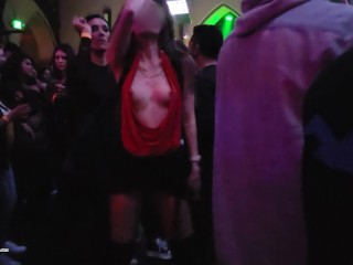 Tits out on the Crowded Dance Floor!