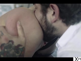 XPERVO - she Loves being his Submissive FUCK TOY! Blindfolded Babe Gagged, Spanked and Fucked HARD!