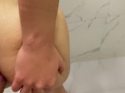 Preview 6 of Teen eats cum on her knees in bath