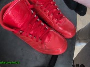 Preview 1 of Cumshot on Red Adidas Hardcourt