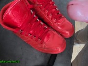 Preview 3 of Cumshot on Red Adidas Hardcourt