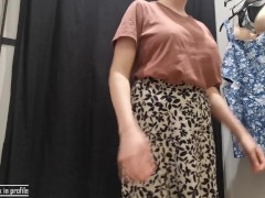Showing my big boobs on camera in the dressing room