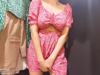 fitting room, big boobs, public changing room, japanese big tits