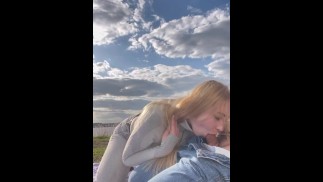 Blowjob by the river
