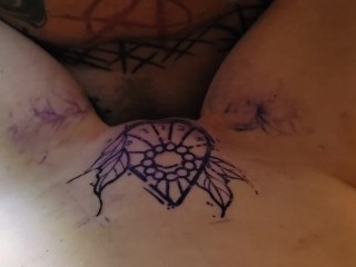 Getting pussy tattooed and fucked