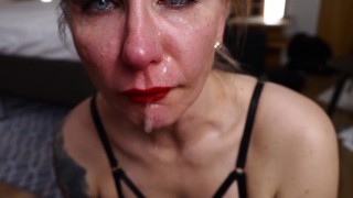 Horny blonde licks my BALLS and has triple SQUIRTING. Face SPITTING and nice FACIAL. DessertLady.