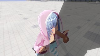 3D HENTAI Cute girlfriend after a walk sucked a big dick