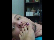 Preview 1 of Sexy feet and toes on my face