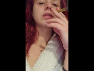 solo female, masturbation, smoking, pov