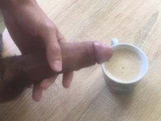 masturbation, coffee, wife, handjob