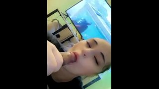Latina records herself sucking step bro’s BBC while he plays the game!!