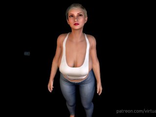 Tight Jeans Short Hair Breast Expansion