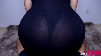 Hot Assjob Lap Dance in a Sexy See Through Black Dress
