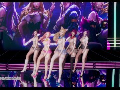 [MMD] Hello Venus -Wiggle Wiggle Naked Kpop Dance Ahri Akali Kaisa Evelynn Seraphine KDA
