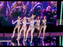 MMD Hello Venus -Wiggle Wiggle Striptease Ahri Akali Kaisa Evelynn Seraphine KDA