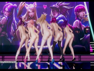 MMD Hello Venus -Wiggle Wiggle Striptease Ahri Akali Kaisa Evelynn Seraphine KDA