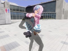 3D HENTAI Cute girlfriend fucks on the roof of the mall
