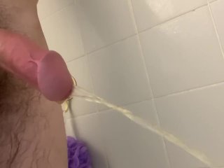 piss, shower, solo male, pissing
