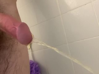 piss, teen, public, shower