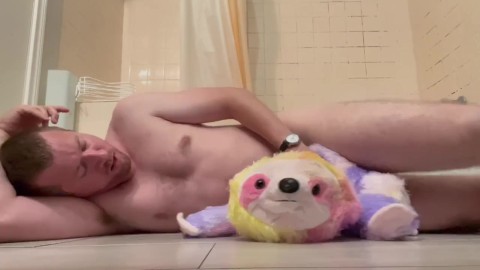 Hardcore Plushie Sex | Fucking that Dirty Furry on the Bathroom Floor | Anal and Facial Cumshot