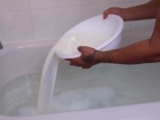 Preview 4 of Pantyhose Nylon Milk Bath video trailer with FetDungeon's Mizz. Honey Temper The Goddess of Fetish!