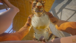 POV Of A Tiger Furry Knotting A Gay Teen Guy